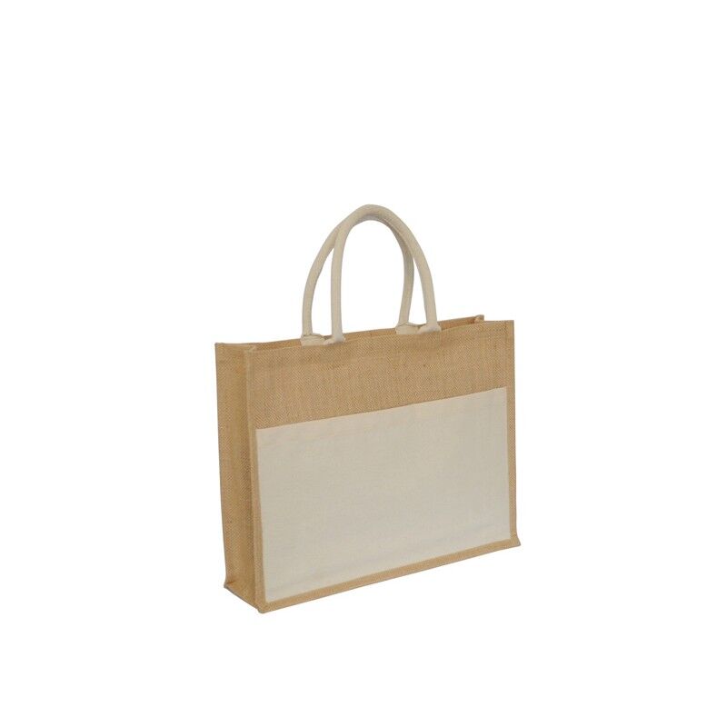 Bolsa de yute 100% biodegradable y reutilizable. 35 cm de alto, 40 cm de ancho y 17 cm de fuelle.